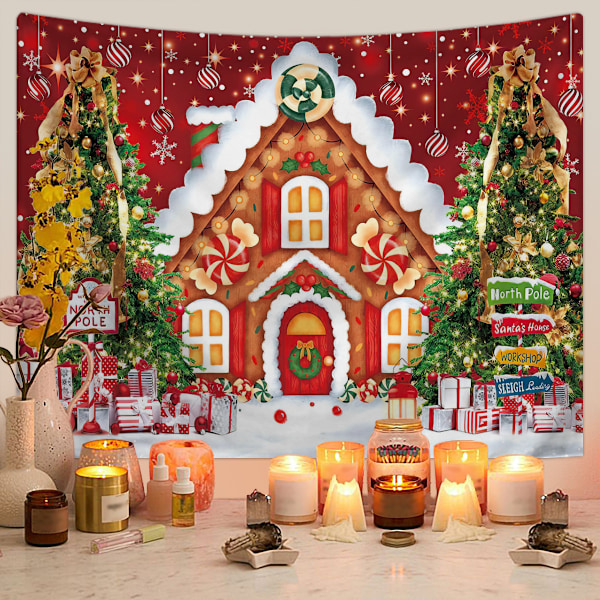 1 st  Julkaka-hus Fotobakgrund för Fotografering Vinter Glad Julgran Bakgrund Jultomte Baby Shower Födelsedag