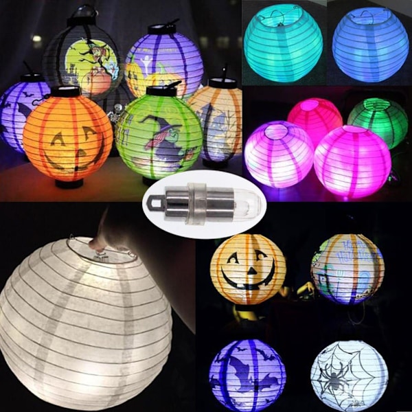 24-pakke med fargeskiftende miniledlys, vanntette, blinkende lys for papirlykt, ba