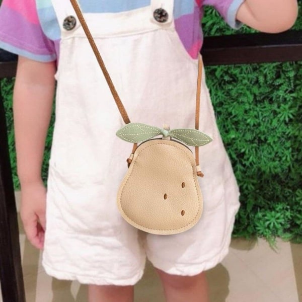 Cartoon Kids Mini Bags for Småbarn Jenter Pear Crossbody Bag Kawaii Baby Skulderveske