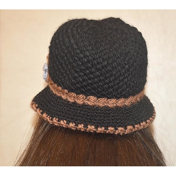 1 stk Fransk Tyk Kvinders Blomster Strikket-Ulden-Hætte Mode Beanie-Hætte Dame Hæklet-Spand-Hætte til Vinter