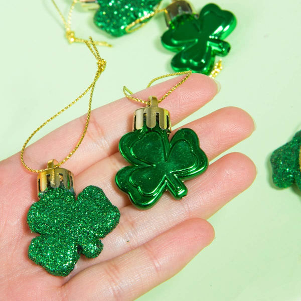 36 St. Patrick's Day Clover Prydnader - Gröna Lyckoklöver