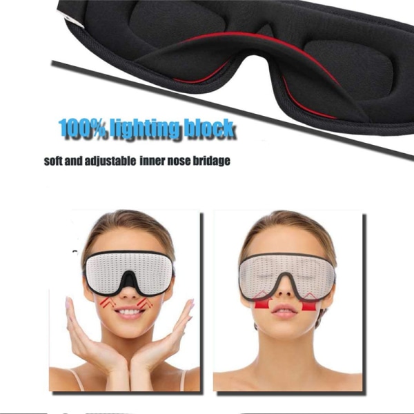 3D Sleep Eye Mask - 100 % lätt sömnmask för män kvinnor, Coo
