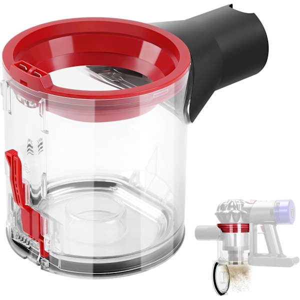 Premium Transparent Dammsamlare för Dyson V7/V8 Dammsugare Tillbehör, Dyson Reservdelar - Håll Koll på Smutsen Med Enkelhet