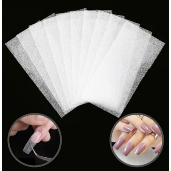 100 kpl kuitukynnet kynsien pidennykseen, Silk Glass Fiber Gel Kit Tekokynnet Manikyyri Salon Työkalu Fo