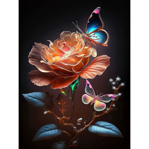 Rose DIY 5D diamantmaleri 30x40 cm (stil 19)
