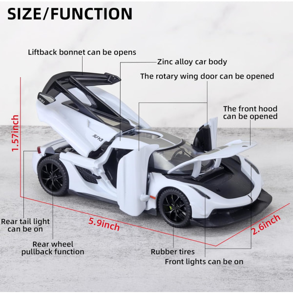 Leksaksbilar för barn 1/32 Koenigsegg Jesko Die Cast Metall Leksaksbilar,C