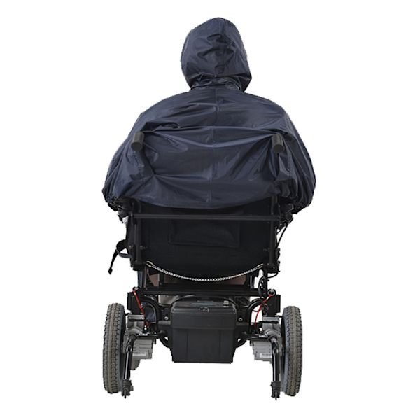 Vandtæt kørestol Poncho, fuld dækning, med elastiske ærmer og linning for en perfekt pasform, O