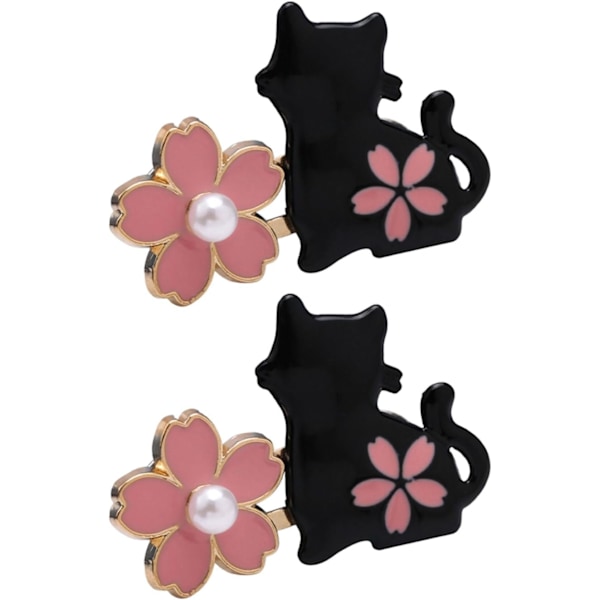 2 Par Blomster Katte Knappnåler Jeans Livstrammer Livspenne Avtakbare Bukseknapper Nål Jeansknapper Nåler
