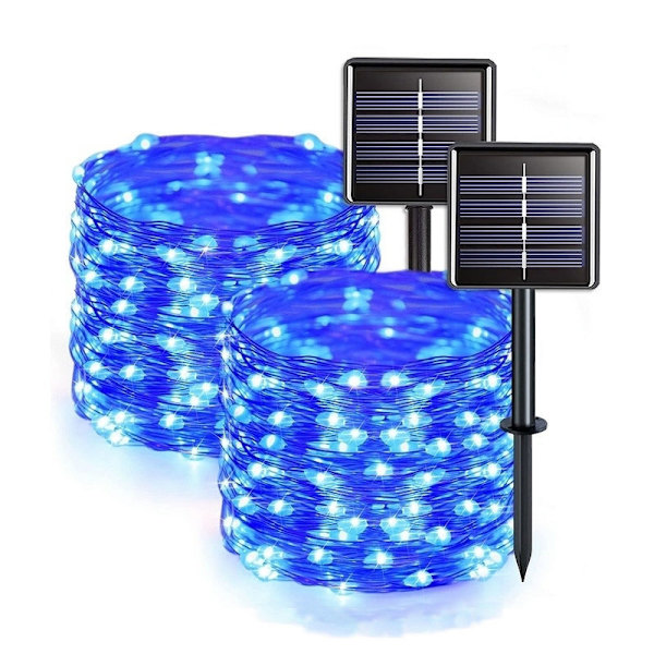 Utendørs solcellelys, 200LED 12M / 40Ft solcellelys