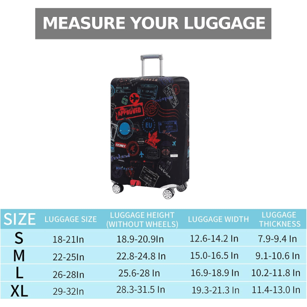 Rejsebagagedæksel passer til XL(29-32 tommer kuffert) Bagage var