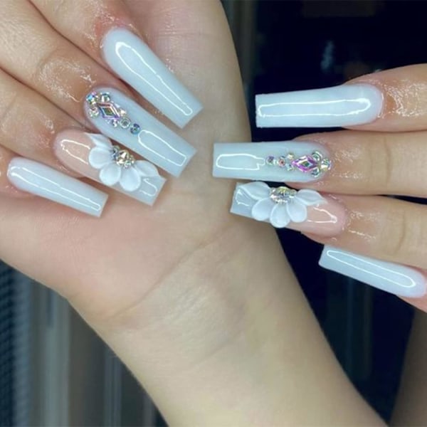 10 st 3D Nagelberlocker Blommor Nagelkonst Berlocker för Nagelstenar och Strass för Nagel Pärlor Kristaller Design Nagelkonst Dekor