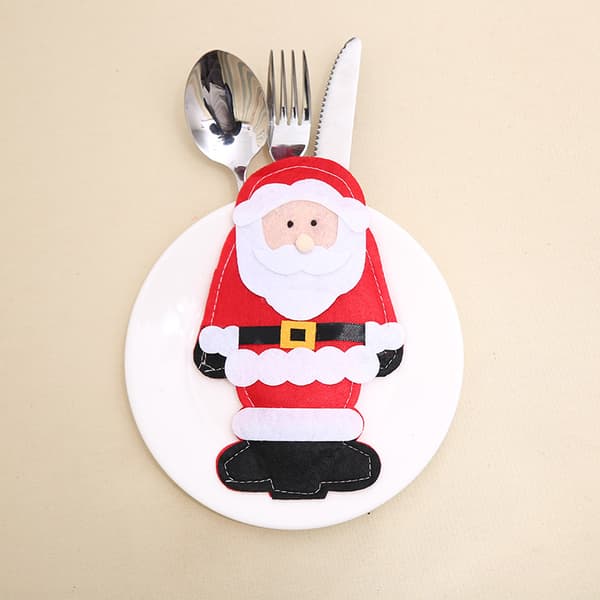 Julebestikpose Julekniv Gaffel Bestikholderpose Kniv