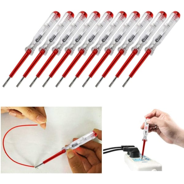 10-pakke elektrisk krets testerpenn spenningstester AC spenningstestpenn for elektrisk testing