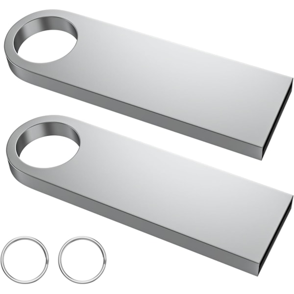 Pakke med 16GB USB Flash Drive Mini Vandtæt Metal USB Flash Drives til Laptop, Computer, TV, Bil