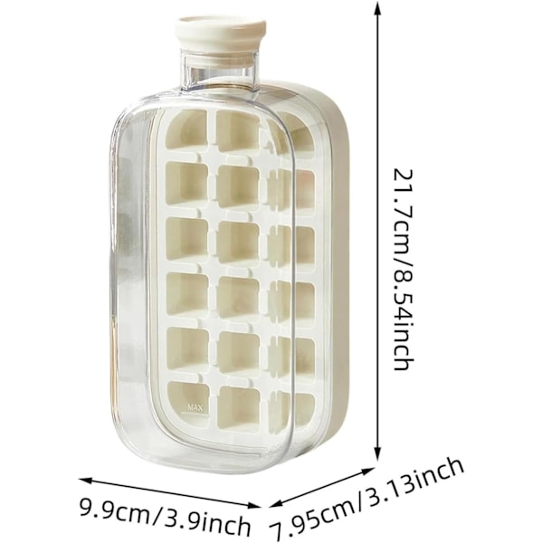 Piece Ice Bottle - 2 in 1 Jääkompressori | Kuutiopullo kannella | Jääpalamuotti mehulle, viinille ja bourbon-cocktaileille | Jäädytetty juomanvalmistustyökalu | To