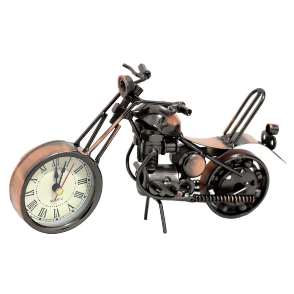 （A）Kreativ retro motorcykelmodell klocka järn konst modern hemmakontor dekor prydnader present till pappa