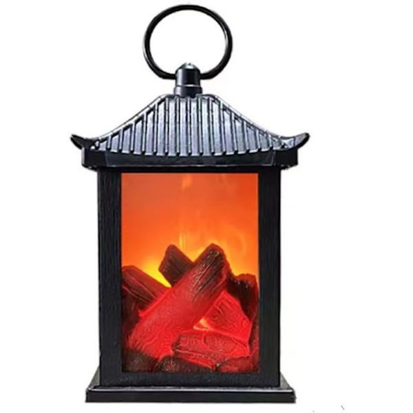 (8,5 x 8,5 x 17 cm) Lille pejs lanterne hyggelig traditionel pejs realistisk flammeeffekt kul St