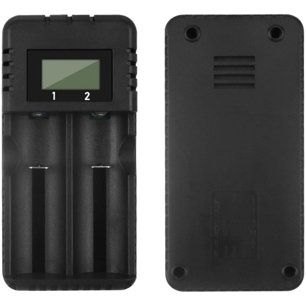 18650 Universell Batteriladdare Intelligent Snabbladdning 2-Slot Huvud med LCD-display Kompatibel med