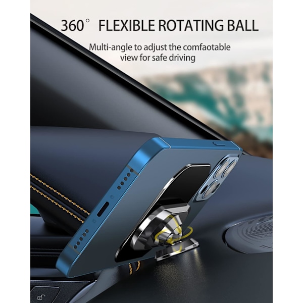 Magnetisk Biltelefonholder, 360° Rotation Biltelefonmagnet, Universal Bærbar Bilholder Kompatibel