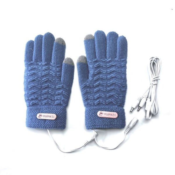 USB-opvarmede handsker til mænd og kvinder (denimblå), Winter Touch Scr