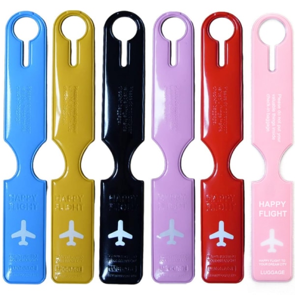 6 styks flykuffertmærker (6 farver-25*4 cm), PVC-bagage Ta