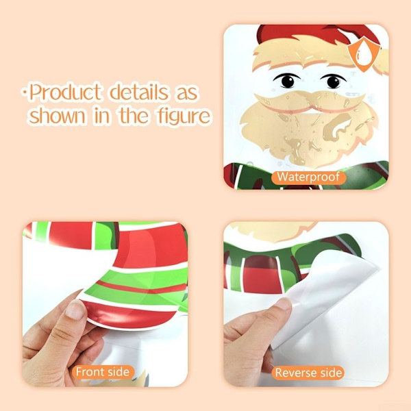 4 st Vattentäta PVC Toalettstickers med Jultomte Motiv