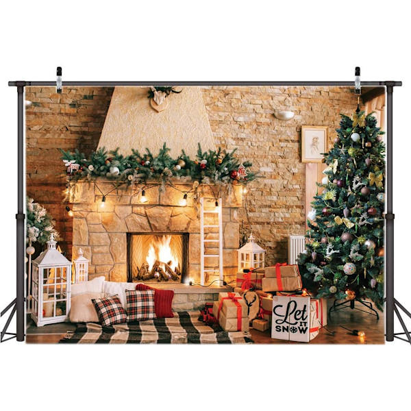 150x100cm Julebaggrunde til Fotografering Julepejs Fotobaggrunde Vinyl Jule Tr