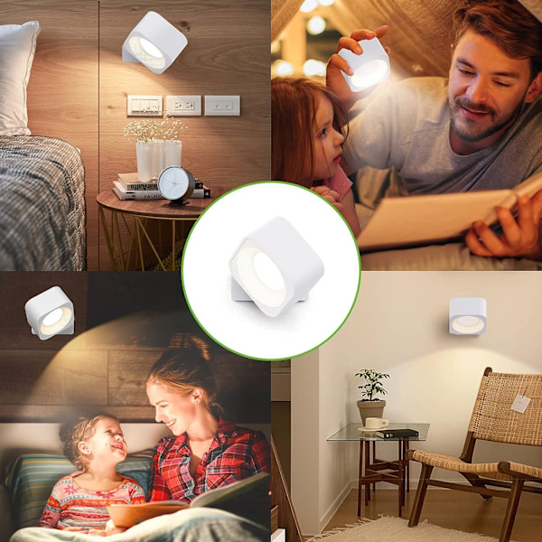 Væglampe, LED væglampe lang batterilevetid USB genopladelig, Tou