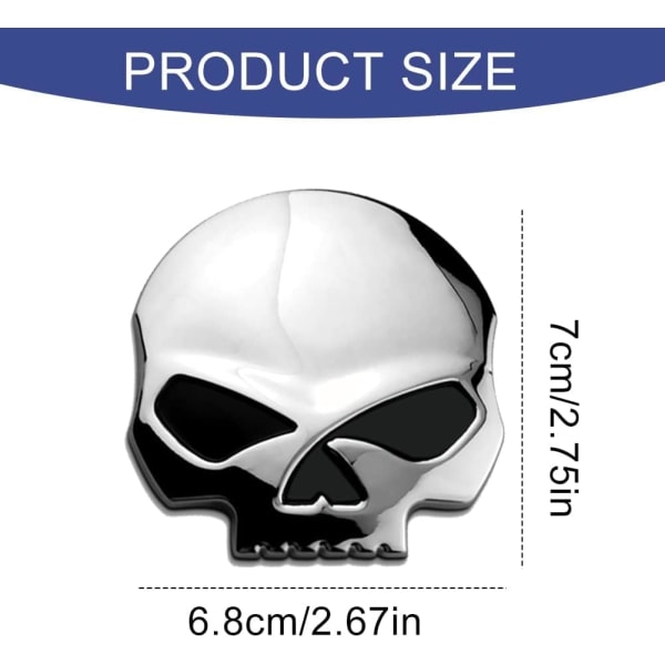 3D metallhodeskalle klistremerke for bil og motorsykkel 7