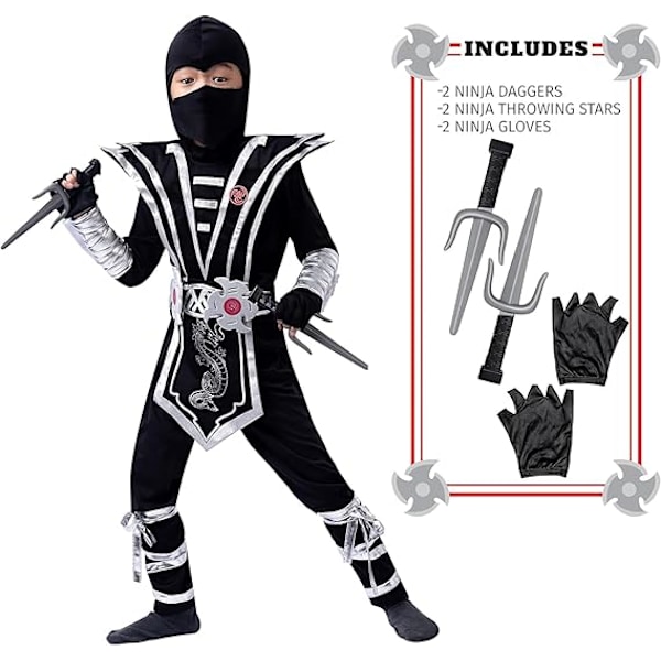 1 st Ghost Creations Barnkostym för barn, Pojkar Ninja Kung Fu Kostym Halloween Dres M