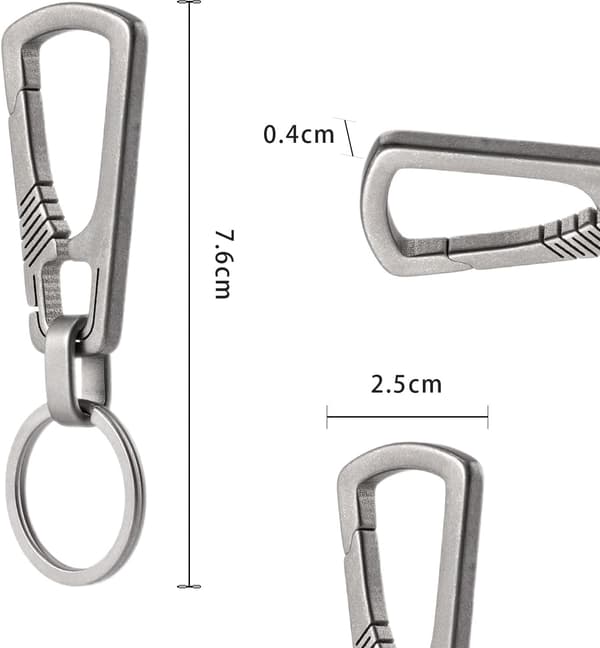 Letvægts og holdbar multifunktionel titanium karabinhage til camping, vandreture, nøgleringe