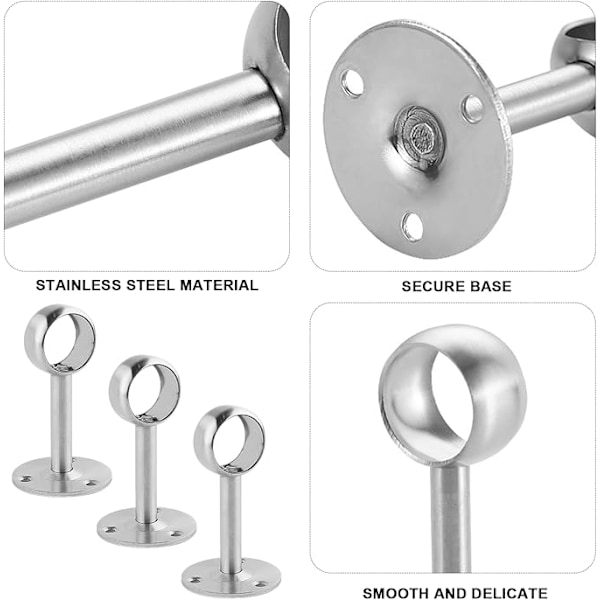 Duschdraperistångsfästen i Paket, Draperistångshållare, Duschstångsfäste, Takmonterad (Silver)
