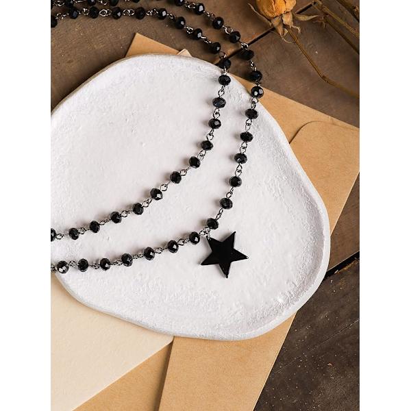 Gotisk Lagerad Stjärnchockerhalsband, Svart Chockerhalsband, Gotisk Chockerhalsband, Gotiskt Halsband, Emo Halsband, Halloween