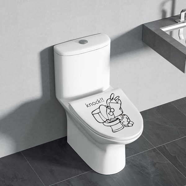 Toalettsitsdekaler, 2 stycken Roliga Toalettsitsdekaler, Lustiga Toalettdekaler, Självhäftande Design, för Toalettlock, Väggar