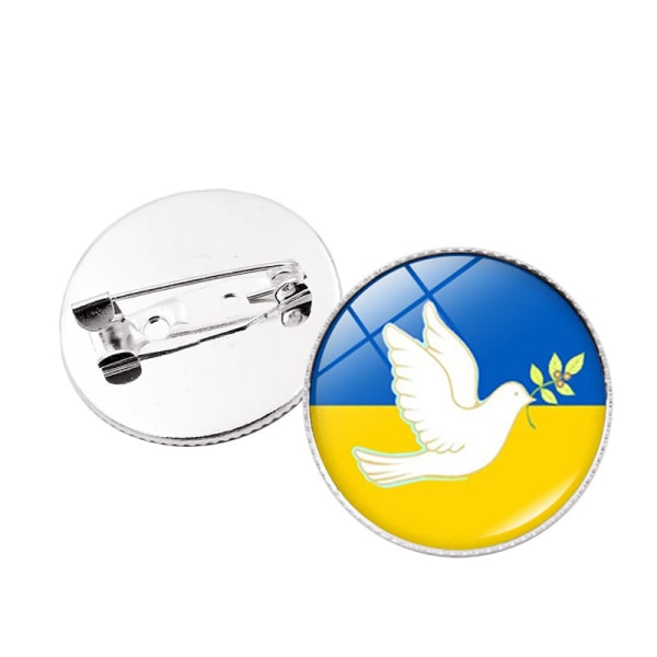 （Peace） Ukraine Flag Badge, Diameter 25mm（Style 16）