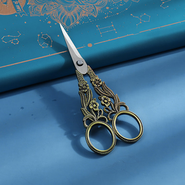 Rustfritt stål Vintage Saks Sy Stoff Cutter Blomst