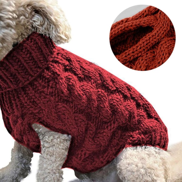 Red,M Warm Pet Sweater, Doggy Clothing for Small Pet Dogs, Cats, P