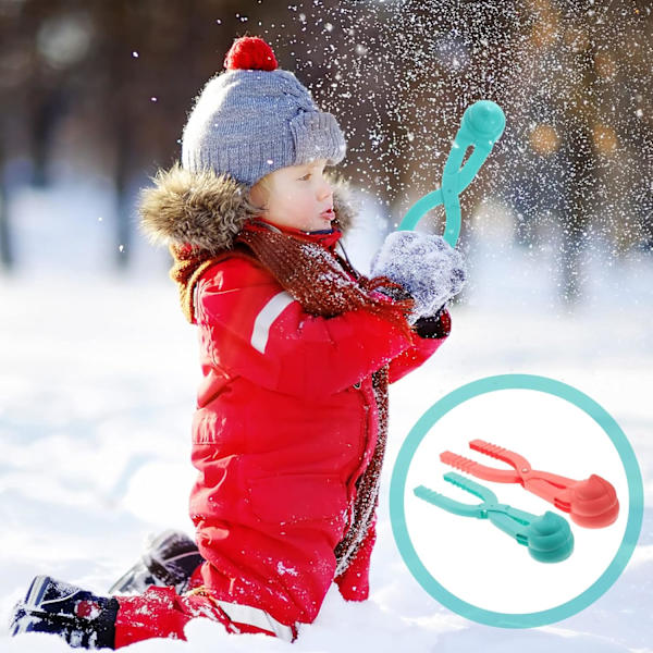 2 st Lekgrejer Leksaker Slumpmässiga Bärbara Roliga Skapare Färg Intressanta för Snöfältsbajs Klämmor Snöbollsklämmor Utomhus