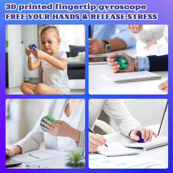 Fidget Spinnere for Barn og Voksne 2-pakning, 3D-printede Fidget Spinnere Leker ADHD Autisme Sensoriske Stressreduserende Leker, Hånd Fidget Spinner Leker Kontorpult
