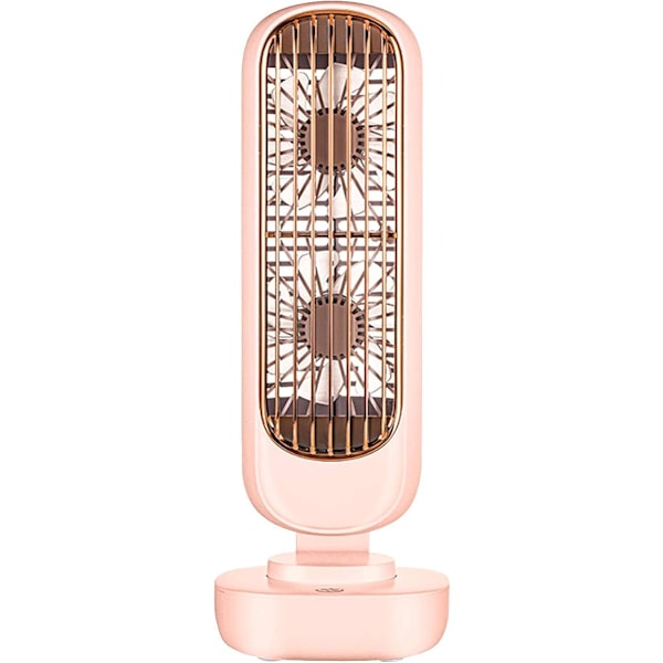 Pieni tuuletin pöydälle, makuuhuoneeseen, henkilökohtainen tuuletin 2 lapaa, tehokas toimistohuoneen viilennykseen, kannettava USB ladattava, retro vintage korkea muotoilu, hiljainen
