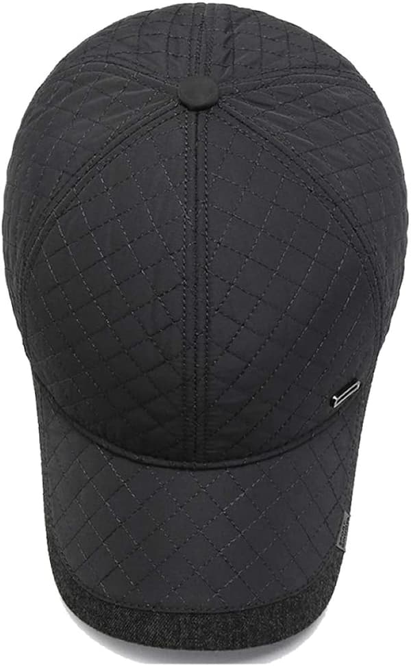 Grå vinter baseball caps med øreklaffer, herre caps med topp, ørebeskyttelse