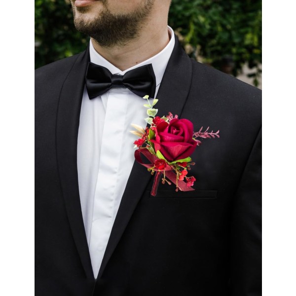 Corsage og Boutonniere Sæt til Brudgom Brud Groomsmen Brudepiger Bryllupsfest Prom, Arti