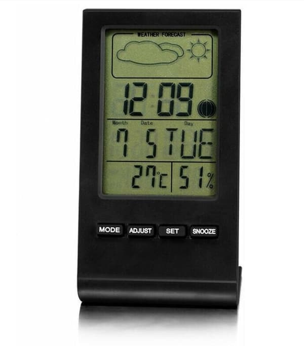 Hvidt indendørs/udendørs termometer, termometer hygrometer barome