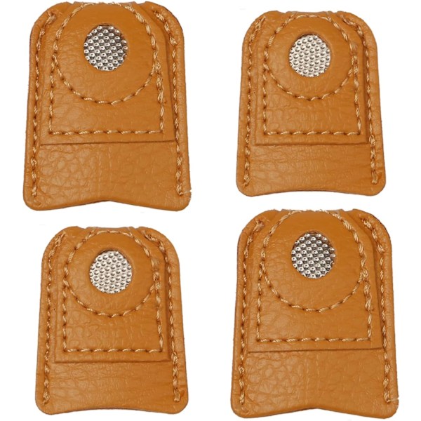 4-delars 2 Storlekar Läder Fingerskydd Mynt Fingerborg Skydd för Handsömnad Quiltning Stickning Nålar Hantverk DIY Verktyg