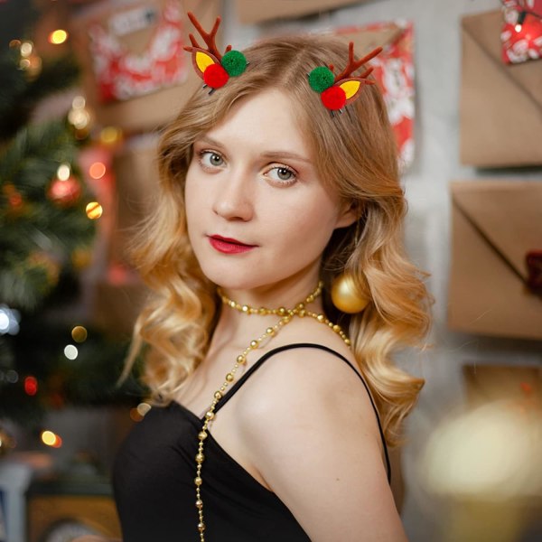 (C)4 par jul hårspännen Renhorn Hårklämmor El