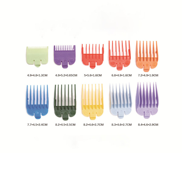 10 Guide Comb Set, hårklipparguidekammar, 10 guidekammar för r