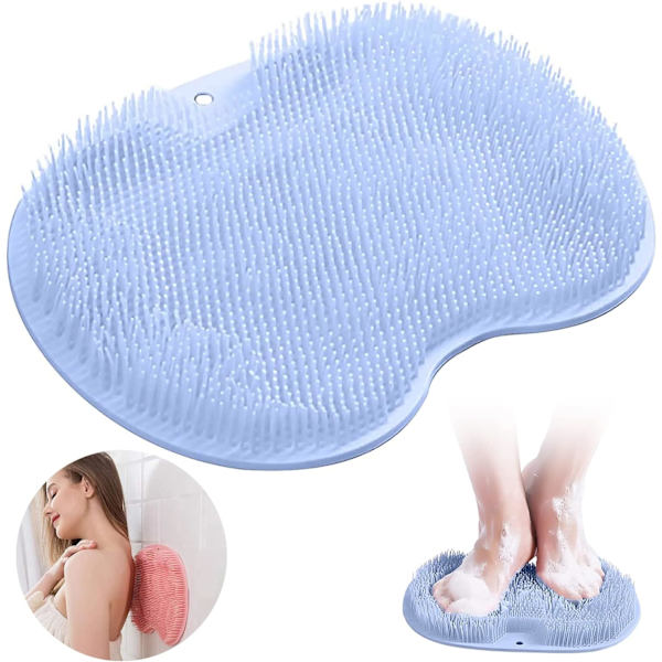 1 stk Silikon Anti-Skrid Sikkerhedsmassagemåtte Ryg Skrubber med Anti-Skrid Sugkopper Exfolierende Ryg Massager Rens, Exfolierer