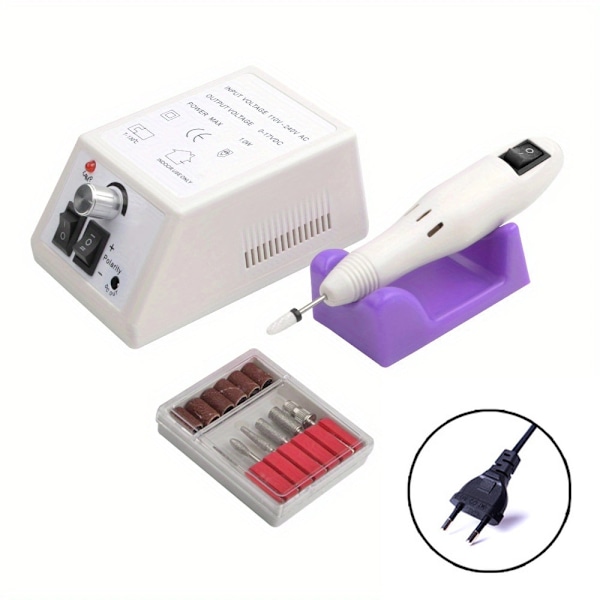 White Electric nail file with 12 accessories for grinding/polishi