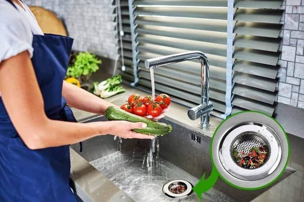 2 stk. køkkenvaskfiltre i rustfrit stål