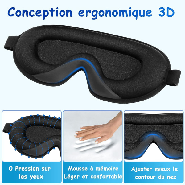 Søvnmaske, søvnmaske til mænd og kvinder, 3D side sleep eye